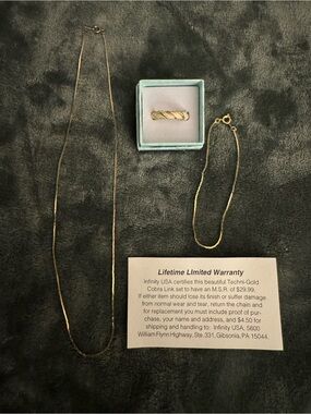 NFINITY Gold-Tone Necklace, Bracelet & Ring Trio